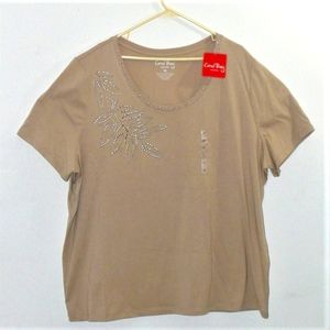 NWT coral bay stud embellished top
